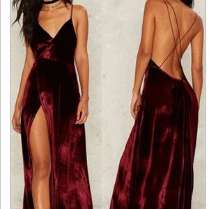 Sexy Maroon Maxi Dress
